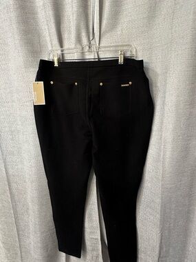 Michael Kors Black Skinny Pull-On Pants with Gold Studs